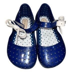 Mini Melissa Navy Blue Perforated Furadinha Mary Jane Jelly Shoes Toddler 7